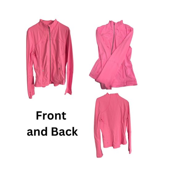 Lululemon Athletica Define Zip Up Jacket Neon Bubble Gum Pink Long Sleeves - Picture 2 of 5